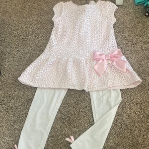 Rare Editions pink and white outfit - size 6X